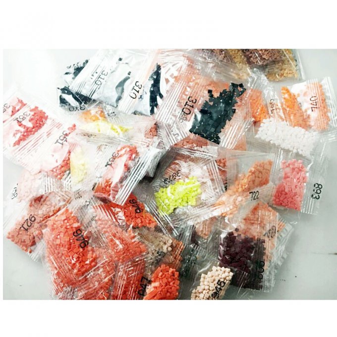 Sachet de 200 diamants de couleur n°970 (Orange fluo) pour broderie diamant