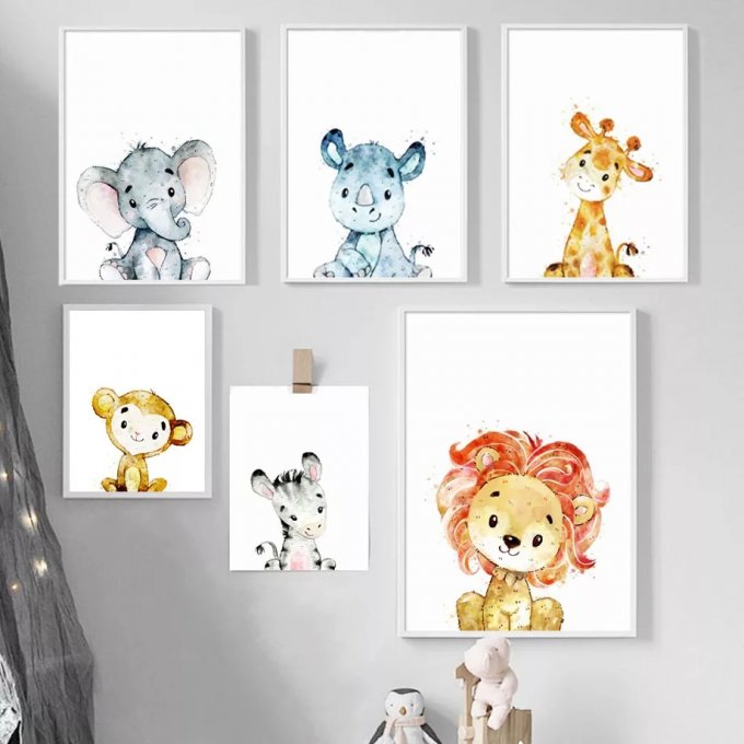 Broderie diamant Animaux enfant - 30x40 cm - complète - diamants carré