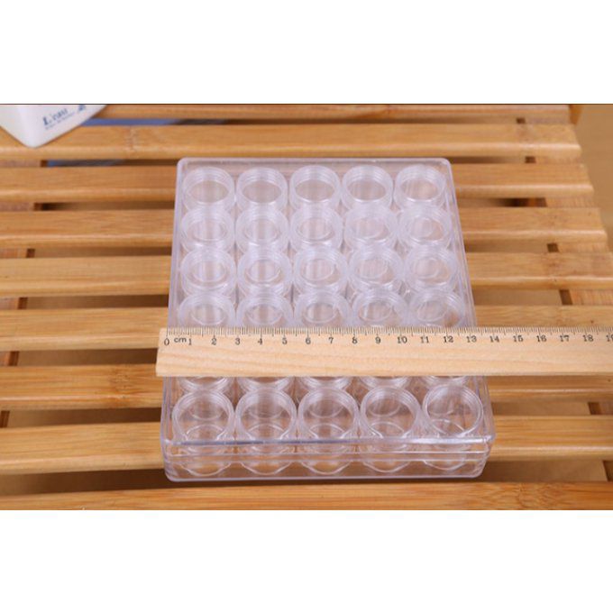 Lot de 30 pots de rangement en plastique – 5g - Transparent