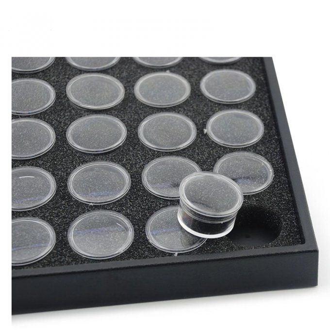 Boite de 25 pots de rangement en plastique – 4g - Transparent