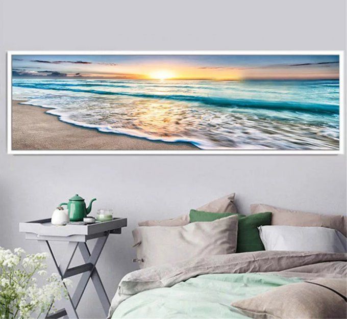 Broderie diamant Paysage couché de soleil - 35x105 cm - complète - diamants carré