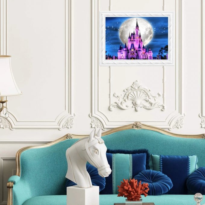 Broderie diamant Château Disney  - 50x65 cm - complète - diamants carré