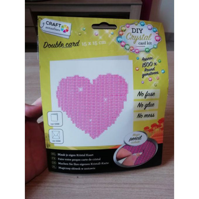 Kit de broderie diamant pour enfant ou adulte - 15x15 cm 