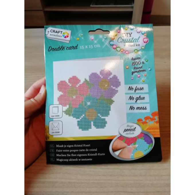 Kit de broderie diamant pour enfant ou adulte - 15x15 cm 