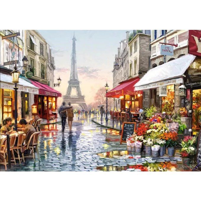 Broderie diamant Ville Paris - 40x60 cm - complète - diamants carré 