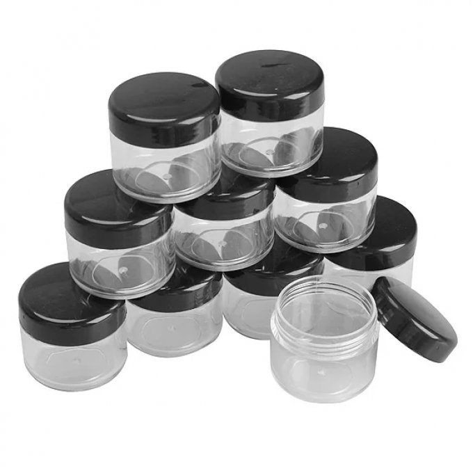 Lot de 10 pots de rangement en plastique – 5g- 10g ou 20g