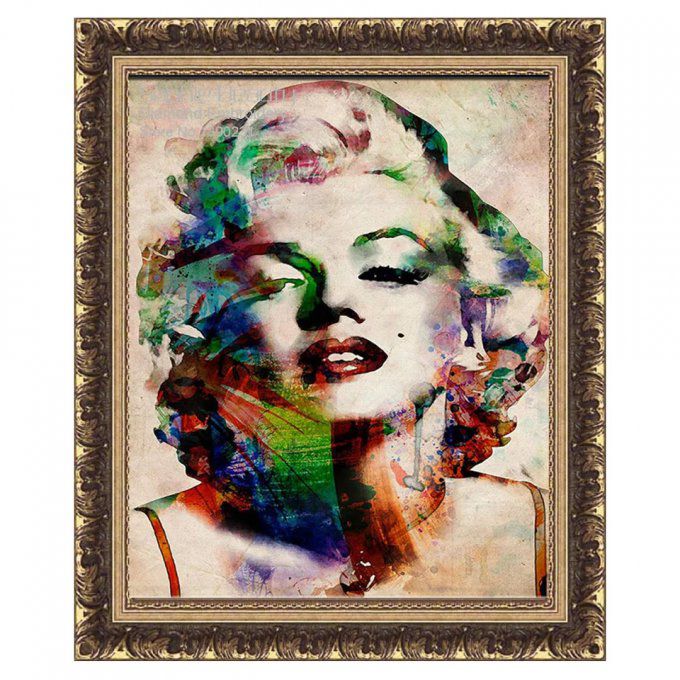 Broderie diamant Marilyn Monroe - 40x50 cm - complète - diamants ronds 